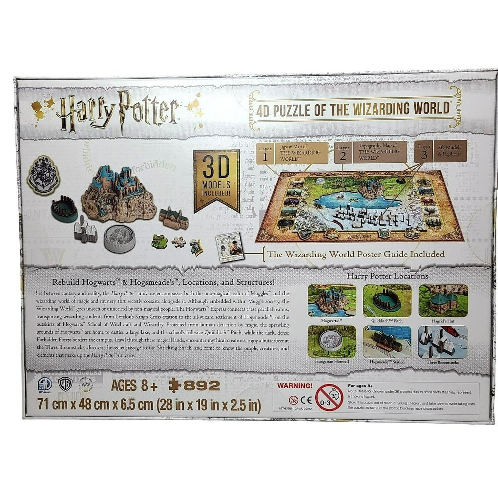 Harry Potter the Wizarding World 4D Puzzle SEALED 892pcs w/ 3D Models Included - Picture 3 of 6